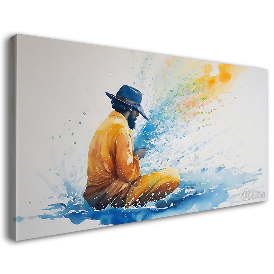 A man with the hat textured modern art Canvas Painting - Design - Modern-L-506