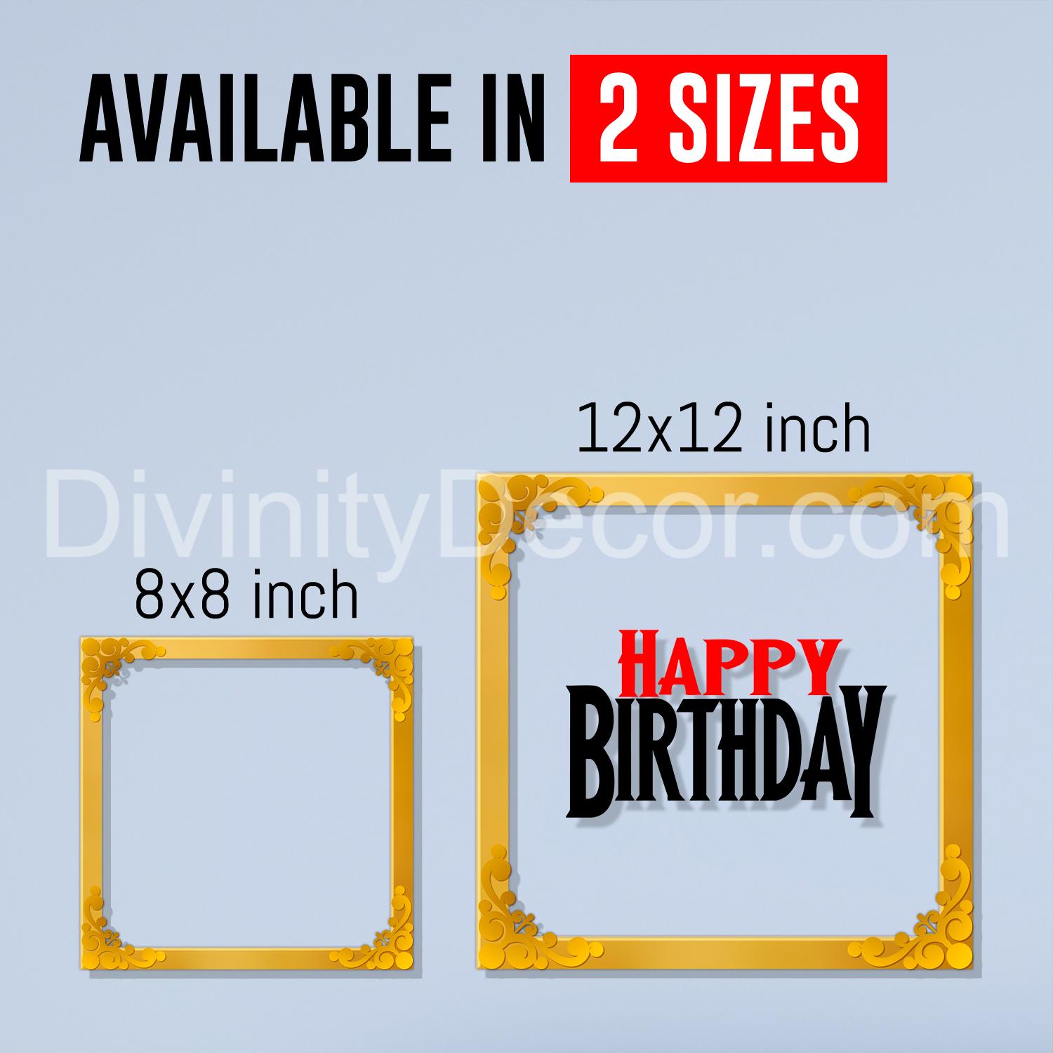 Happy birthday Golden Plaque for Gifting, Wall Decor Clear UV print with Golden Border-50