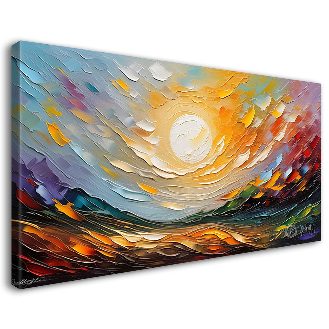 Sunrise in colorful painting Canvas Painting - Nature Art -511