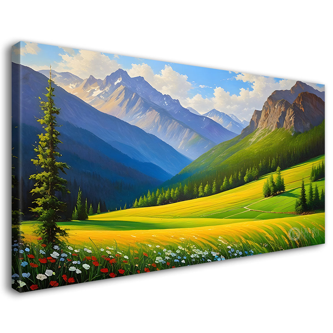 Mountains  with greenery painting Canvas Painting - Nature Art -517