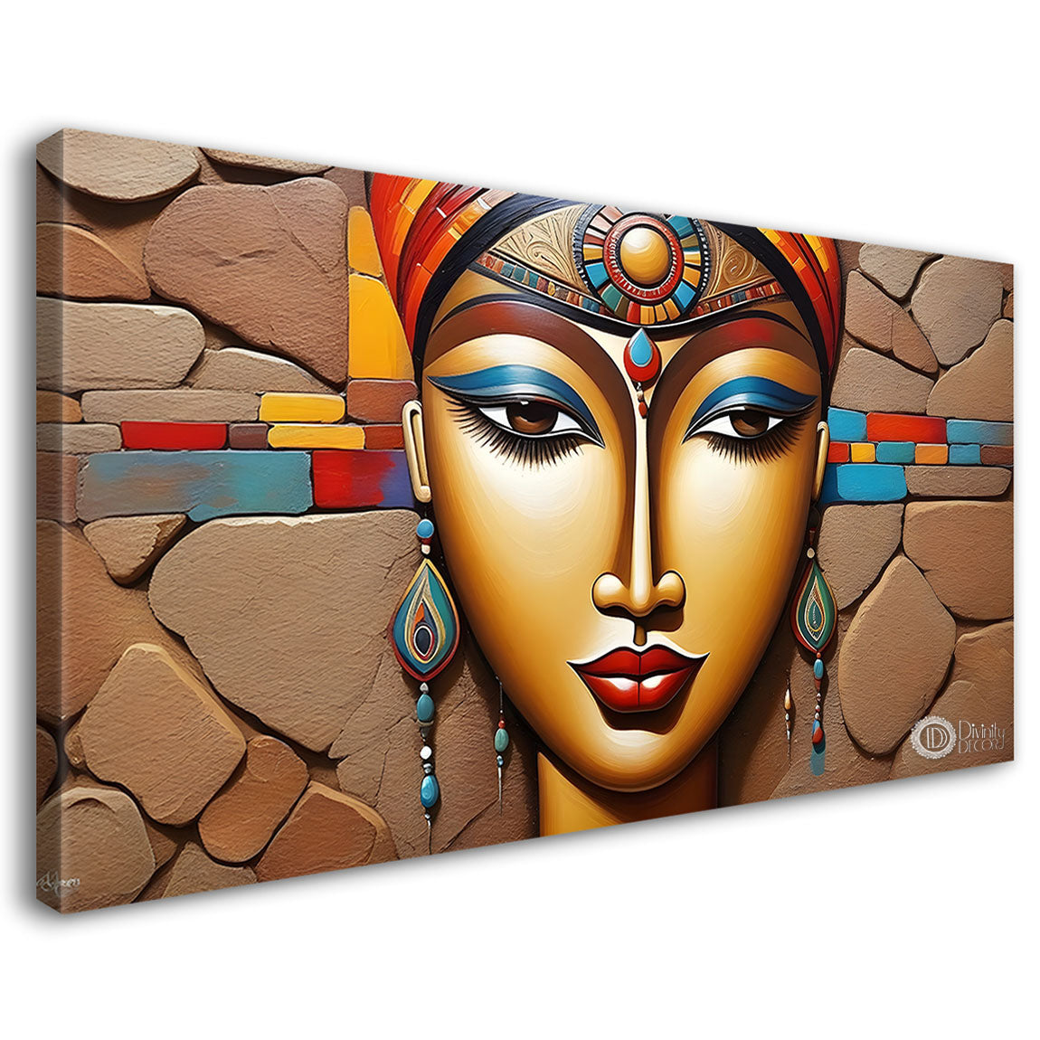 Tribal lady face art Canvas Painting - Design - Modern-L-51