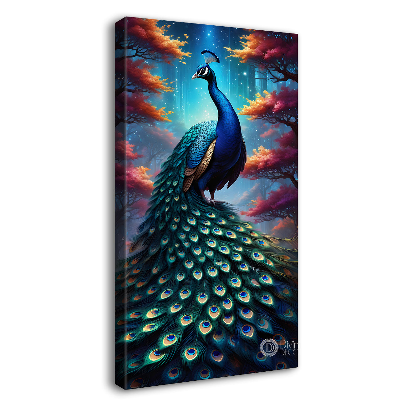 Peacock with purple background modern art painting - Design - Peacock-V-51
