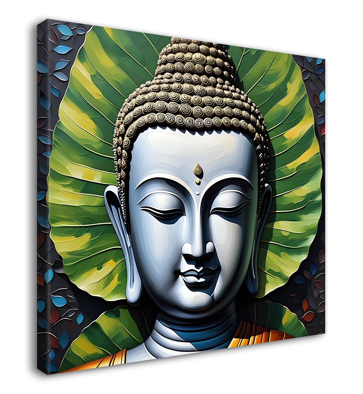 Golden Buddha Painting with textured color 24x24 inch Buddha-S-51