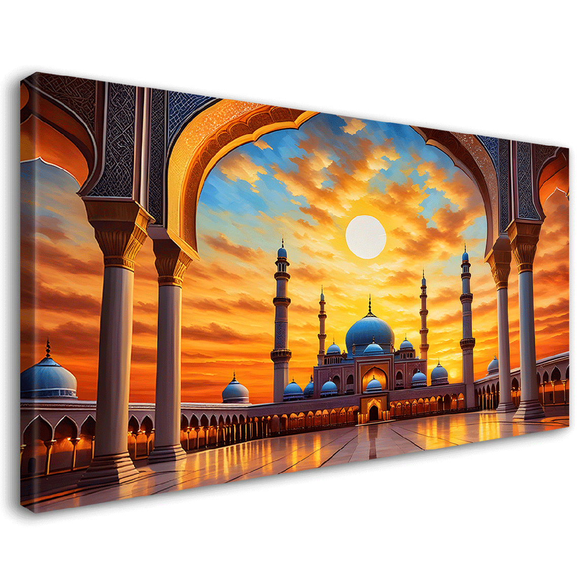 Islamic mosque with sunrise oil painting Canvas Painting - Islamic paintings - 52