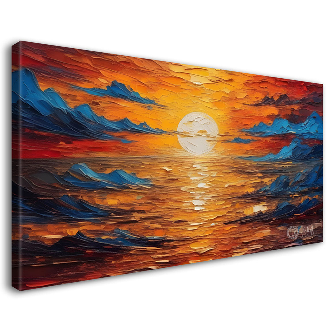 Colorful sky textured painting Canvas Painting - Nature Art -523