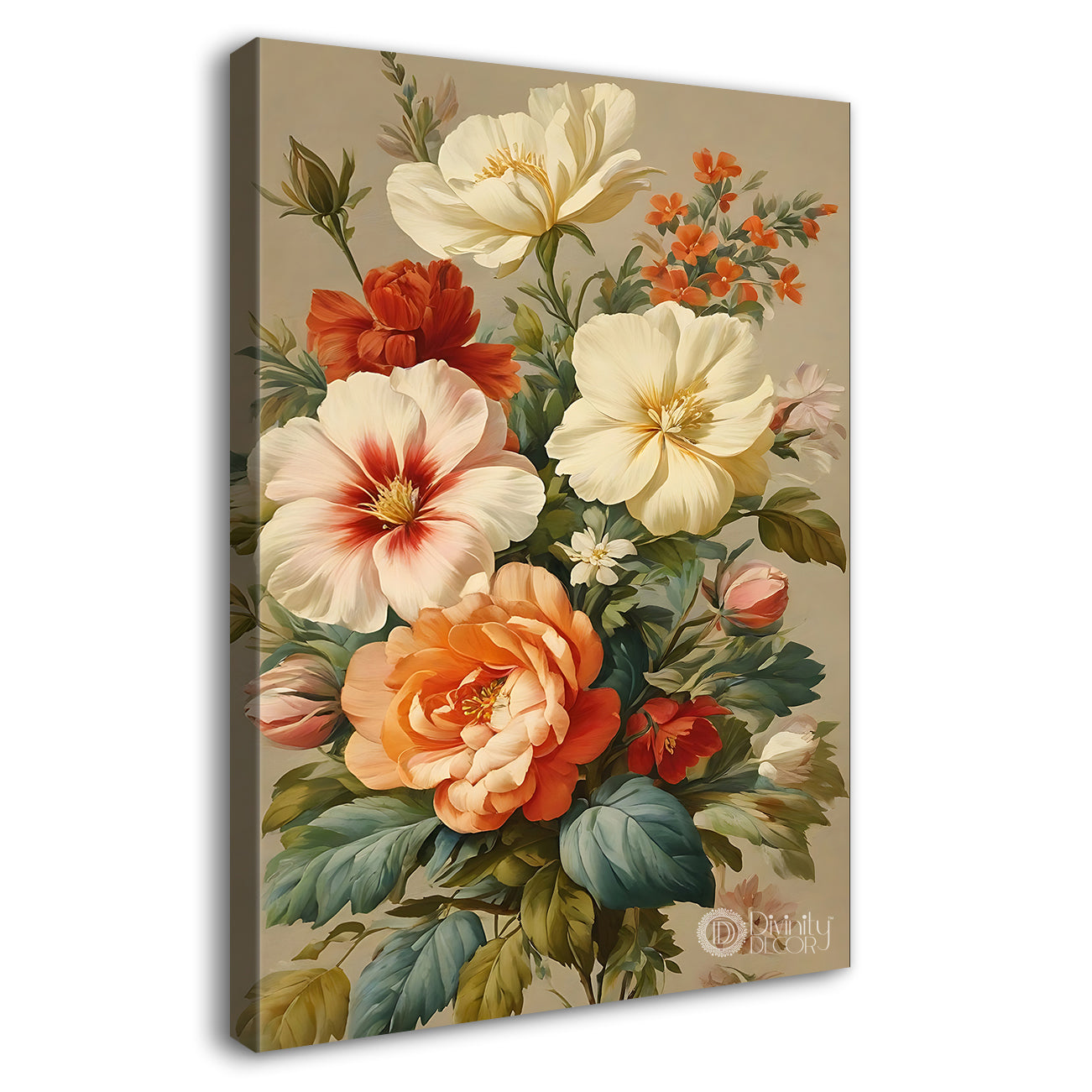 Colourful flower in light textured art - Flower-V-527