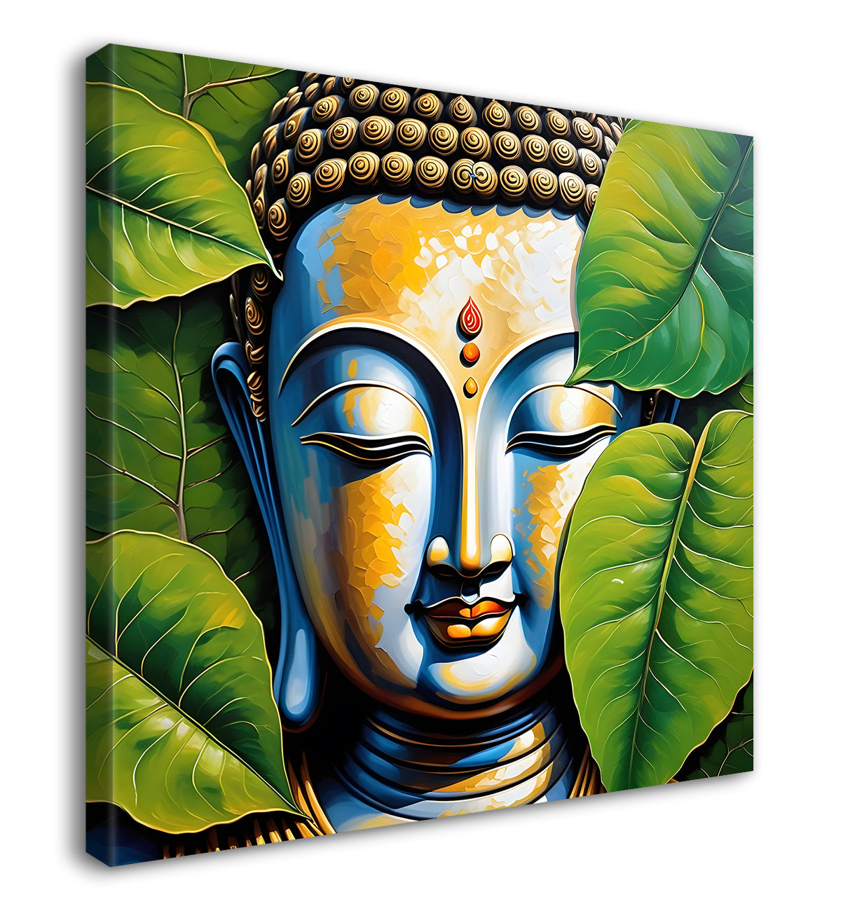 Golden Buddha Painting with textured color 24x24 inch Buddha-S-52