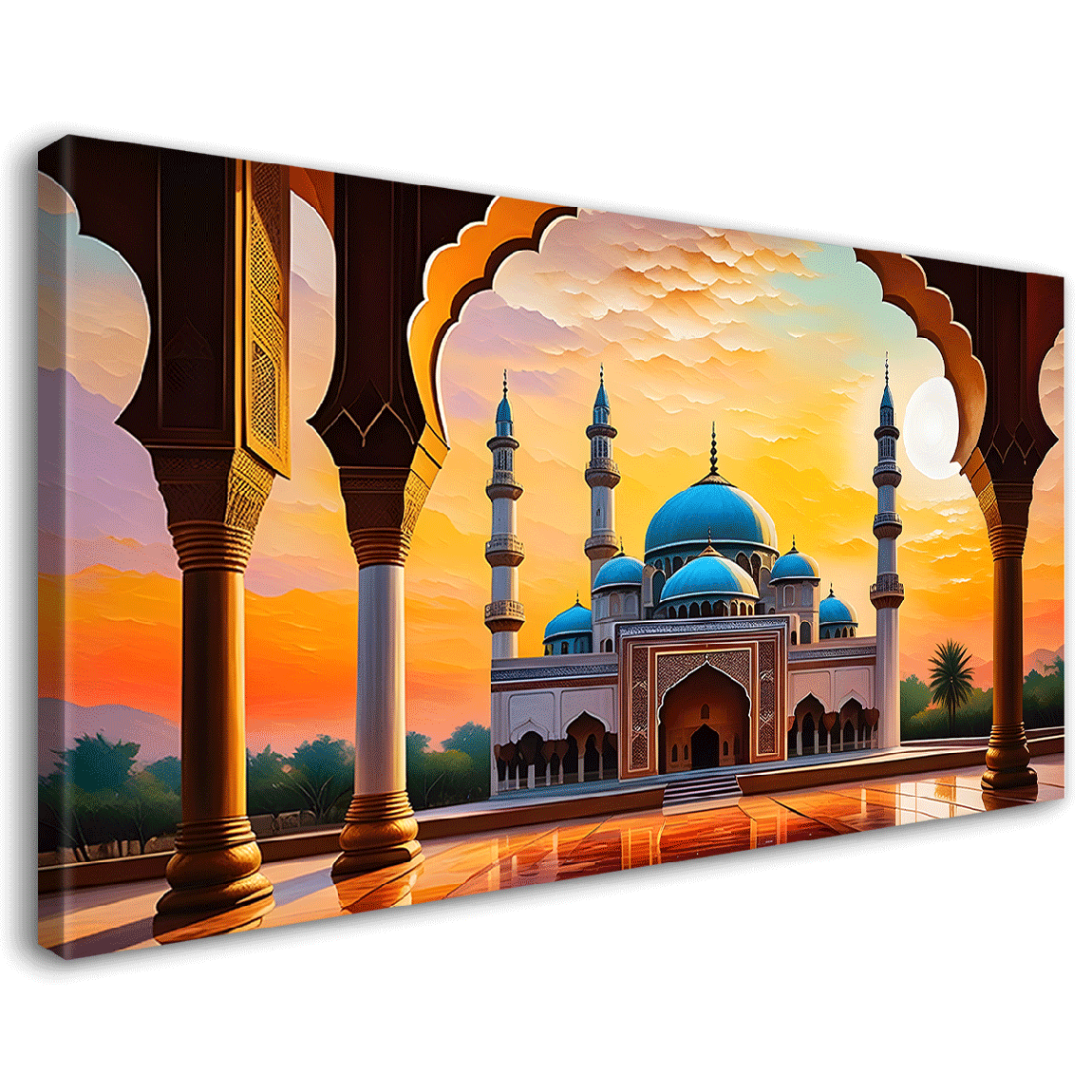 Islamic mosque with sunrise oil painting Canvas Painting - Islamic paintings - 53