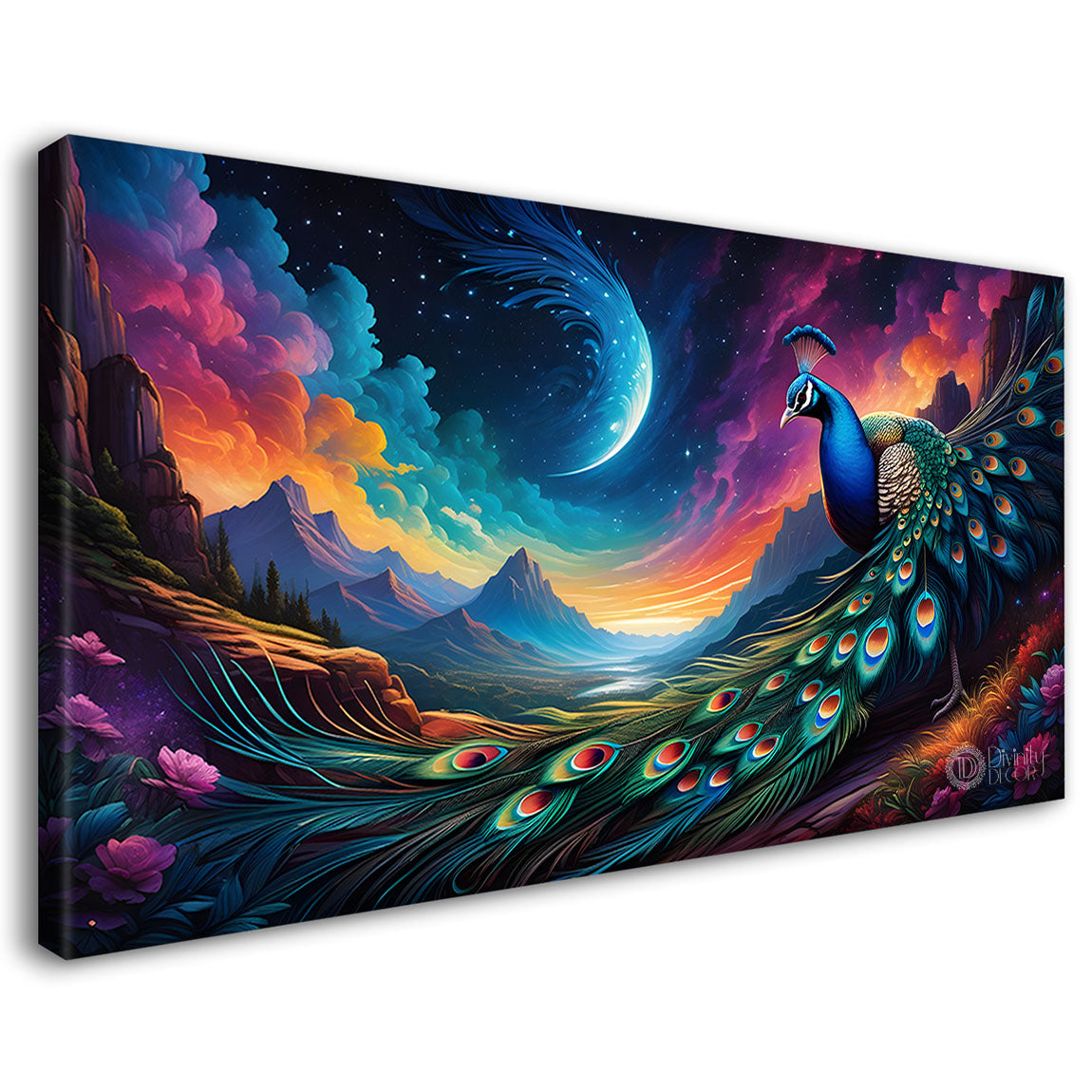 Peacock beautiful scenery modern art Canvas Painting - Design - Peacock-53