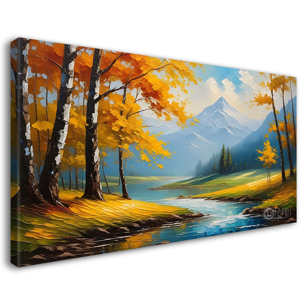 Mountains with land textured painting Canvas Painting - Nature Art -533