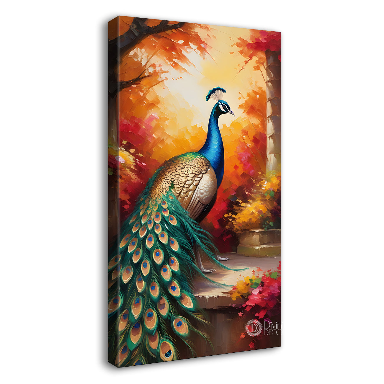 Peacock with bright background modern art painting  - Design - Peacock-V-53