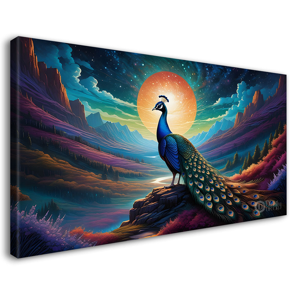 Peacock beautiful scenery modern art Canvas Painting - Design - Peacock-54