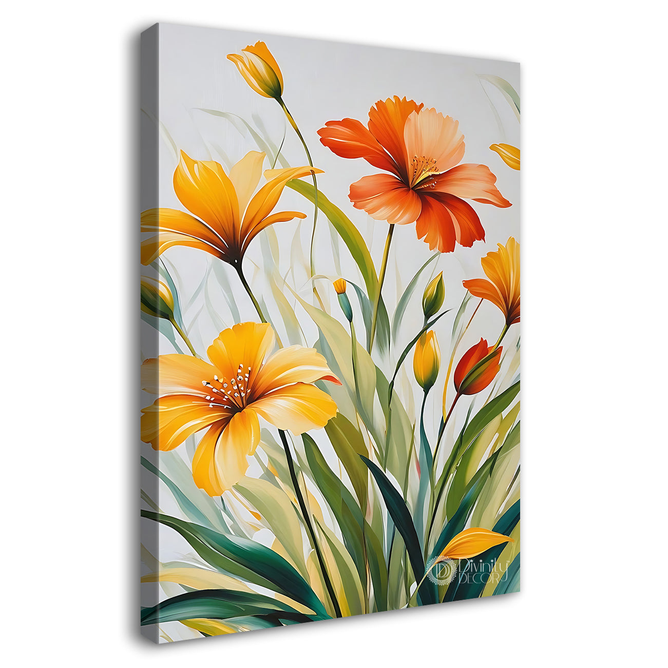 Yellow and pink flowers in light background  - Flower-V-540