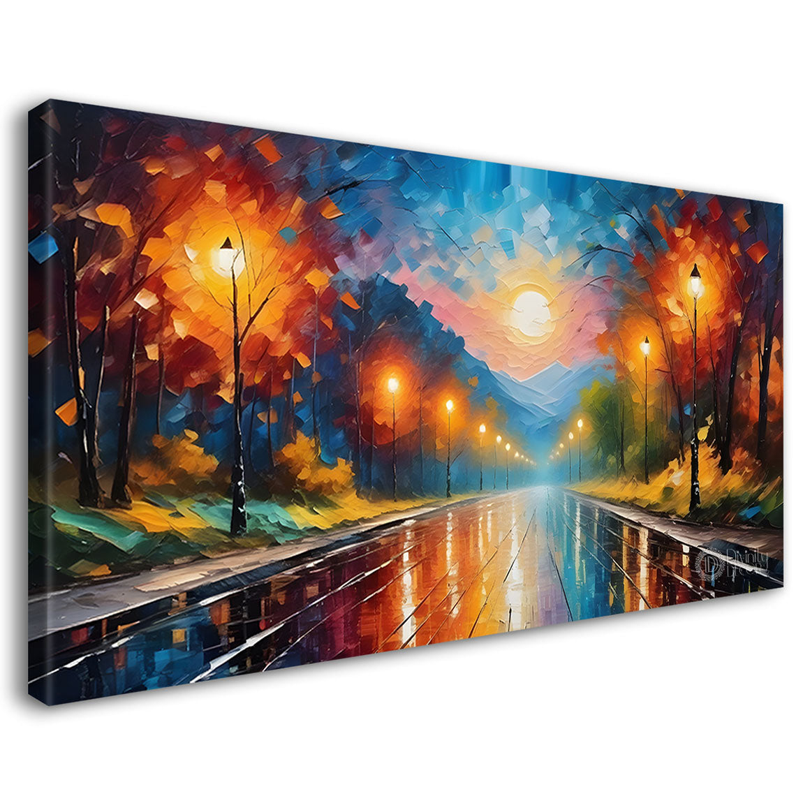 Orange tree with lamps painting Canvas Painting - Nature Art -541