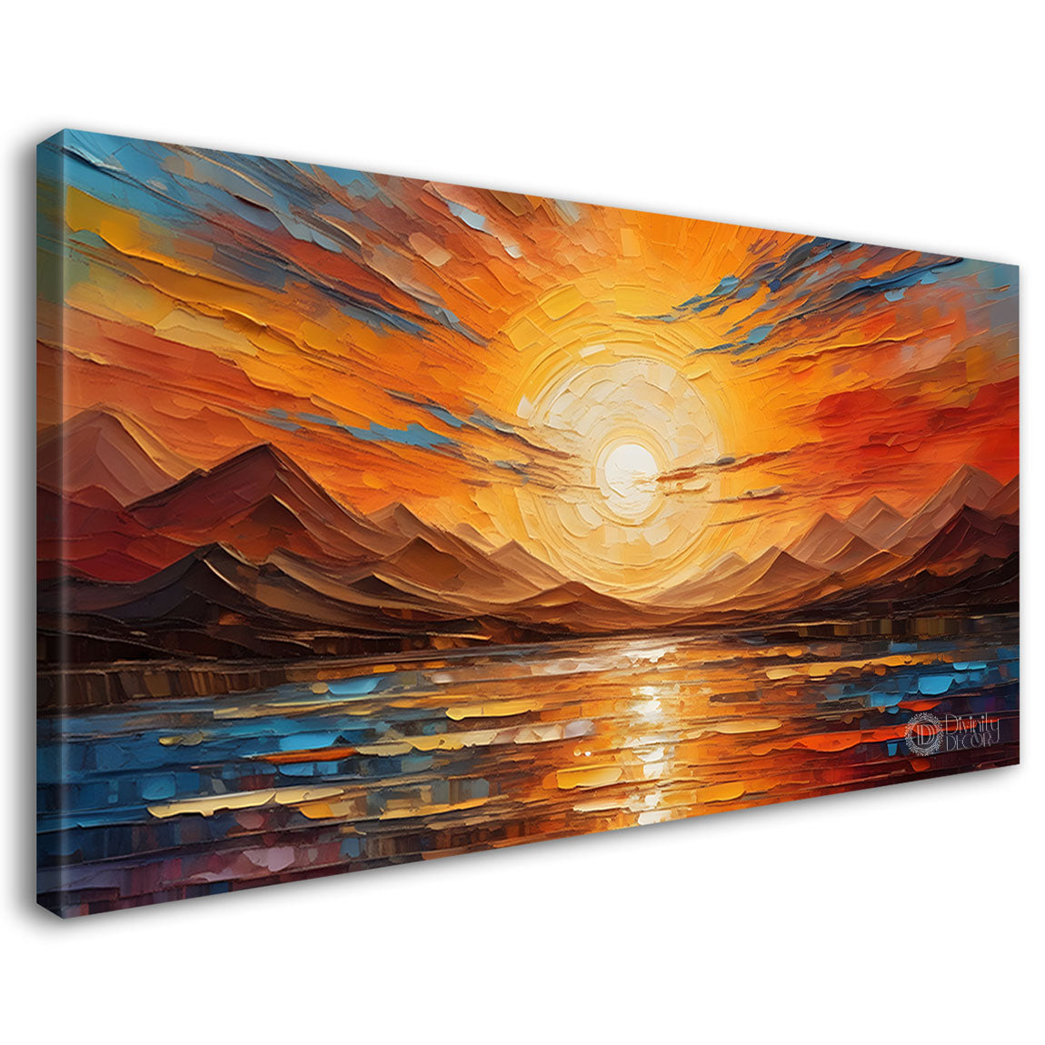 Sunrise view textured painting Canvas Painting - Nature Art -548