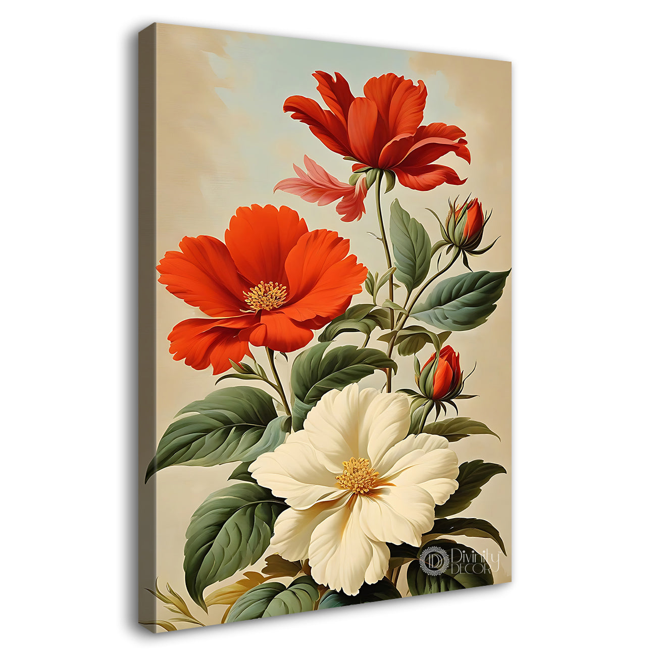 Pink and white flowers in light textured background - Flower-V-549