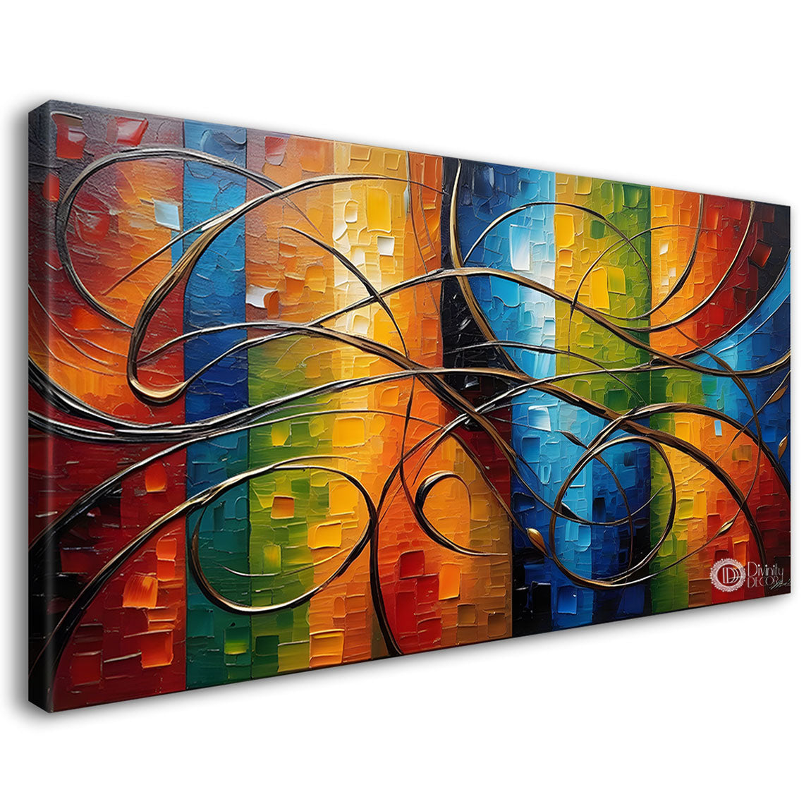 Textured lines painting Canvas Painting - Design - Modern-L-54