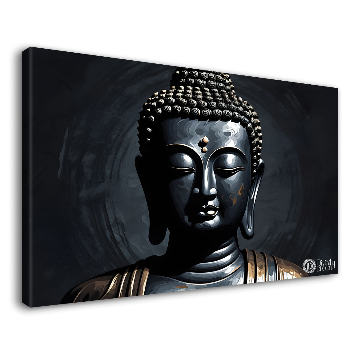 Buddha with black background painting Canvas Wall Painting - Buddha-54