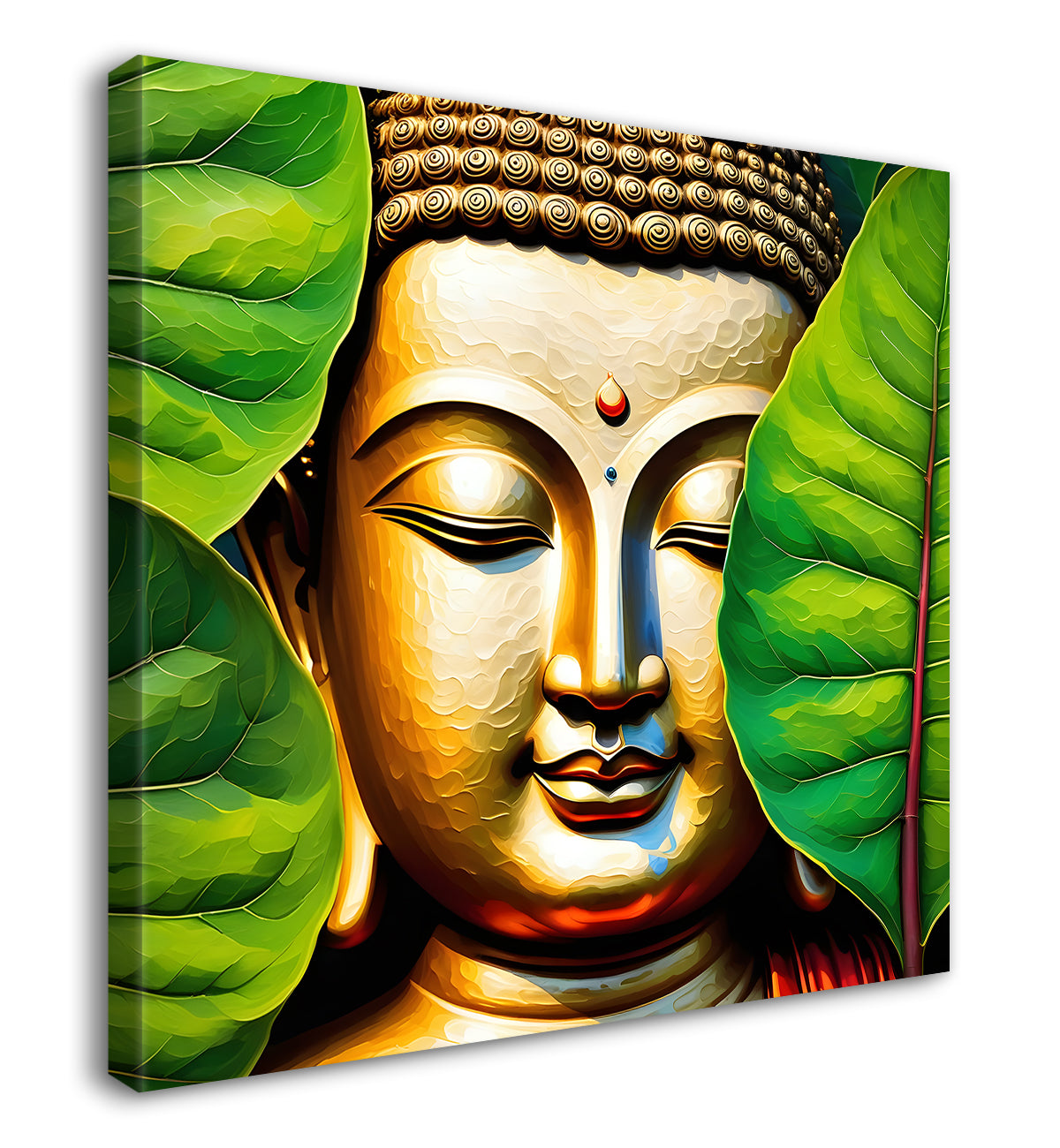 Golden Buddha Painting with textured color 24x24 inch Buddha-S-54