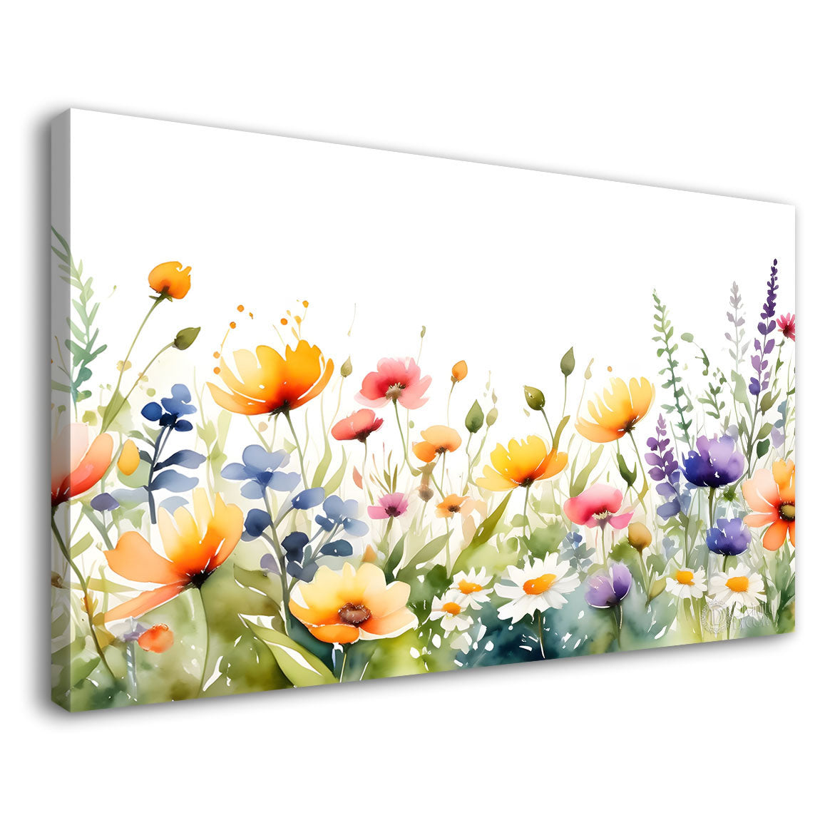 Yellow flowers with white background canvas painting- Flower-556