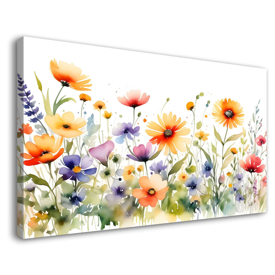 Yellow flowers with white background canvas painting- Flower-557
