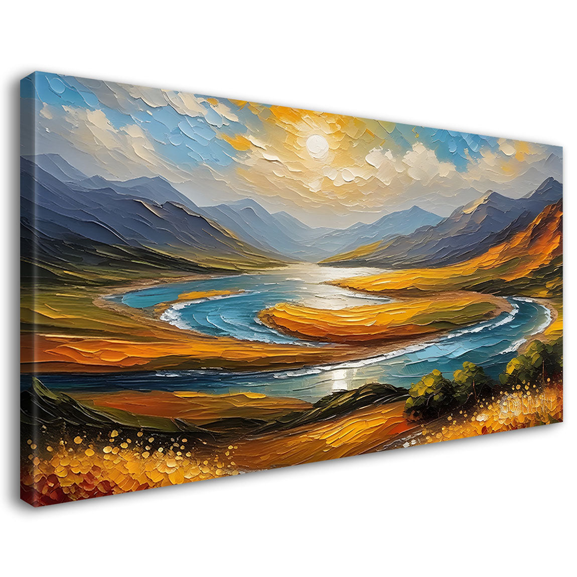 Mountains with sunrise painting Canvas Painting - Nature Art -557
