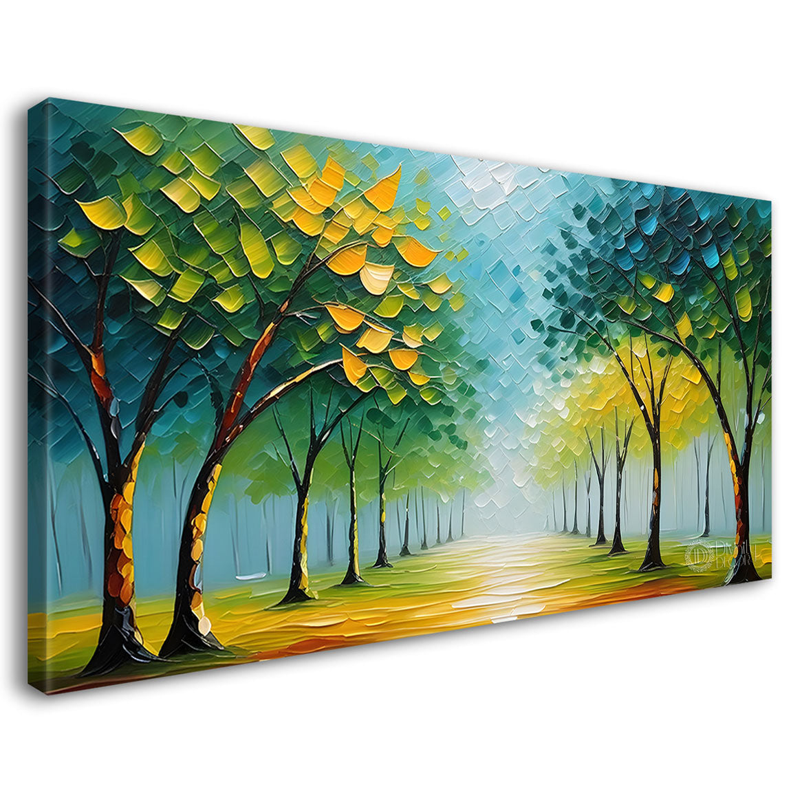 Green trees textured painting Canvas Painting - Nature Art -559