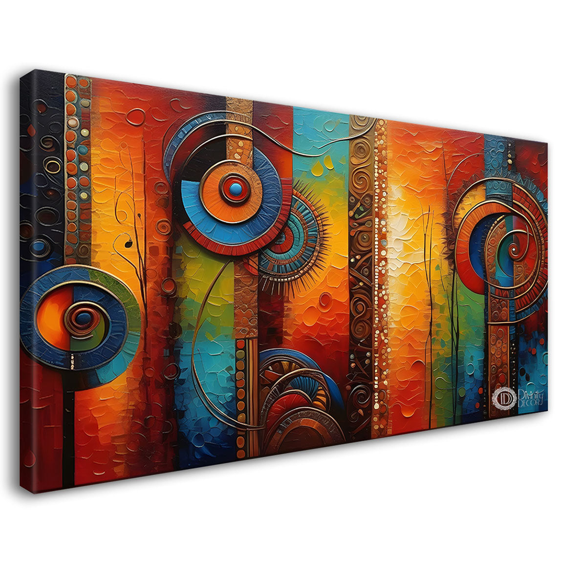 Straight lines with spiral textured art Canvas Painting - Design - Modern-L-55