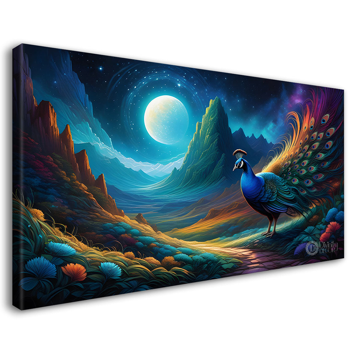 Peacock beautiful scenery modern art Canvas Painting - Design - Peacock-56