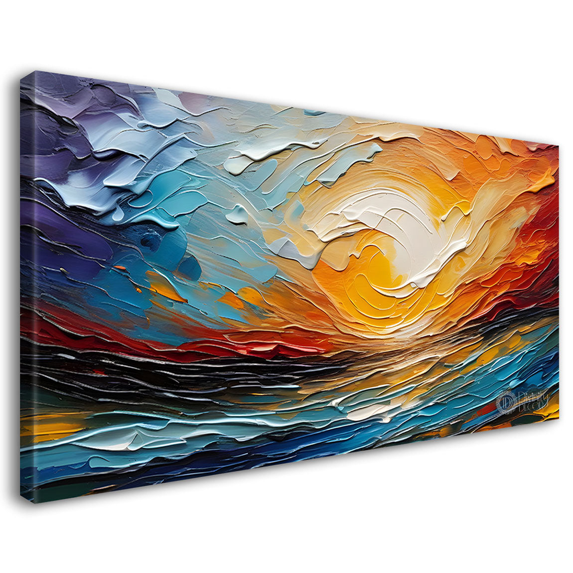 Colorful sky textured painting Canvas Painting - Nature Art -569