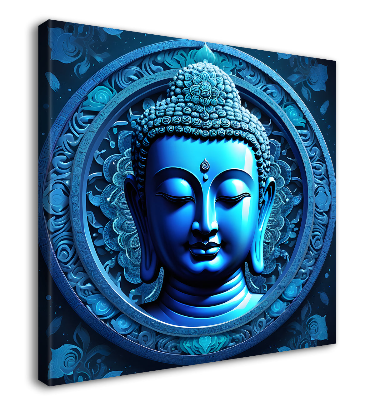 Dark blue Buddha painting 24x24 inch Buddha-S-56
