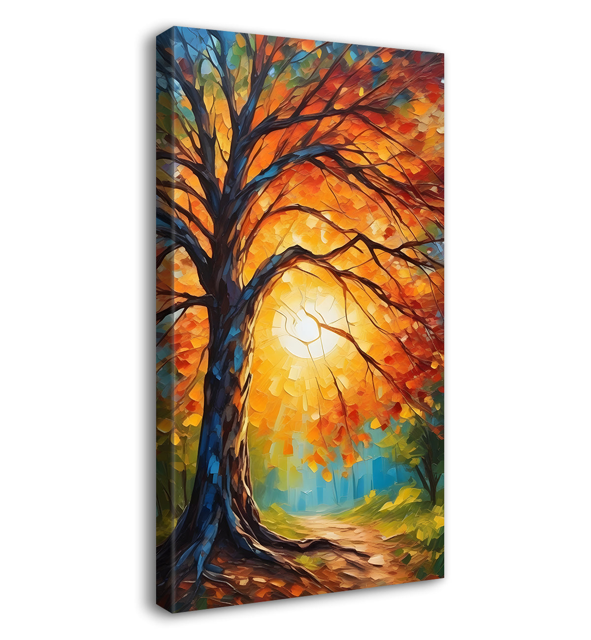 Orange tree textured painting Canvas Painting - Nature Art -V-56