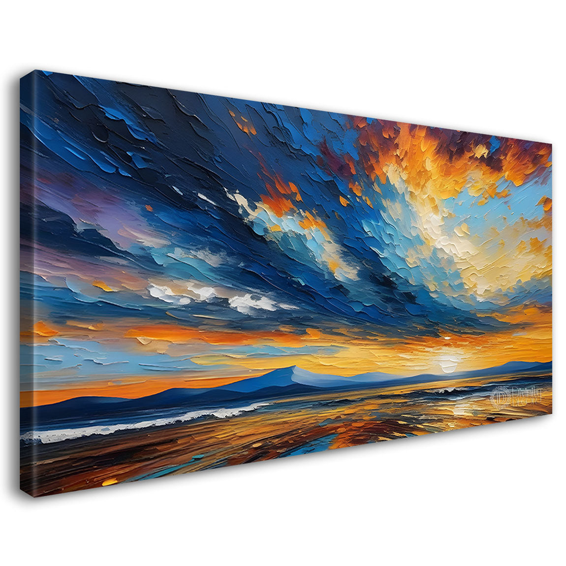Colorful clouds textured panting Canvas Painting - Nature Art -578