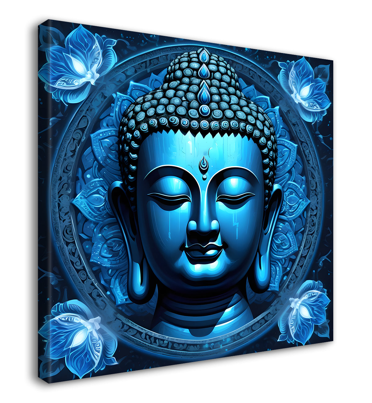 Dark blue Buddha painting 24x24 inch Buddha-S-57