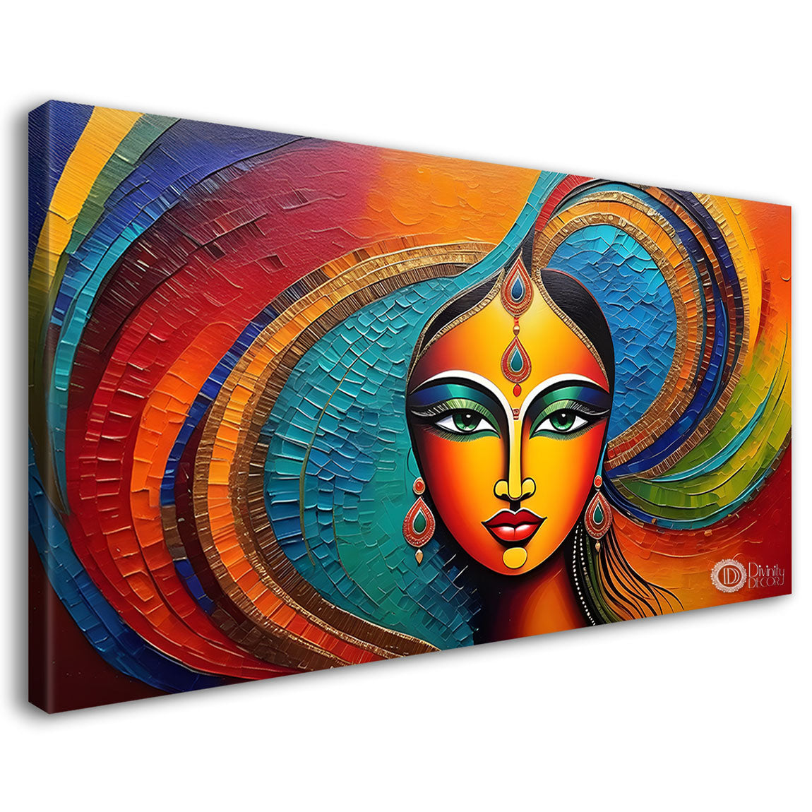 Beautiful lady features face painting Canvas Painting - Design - Modern-L-57