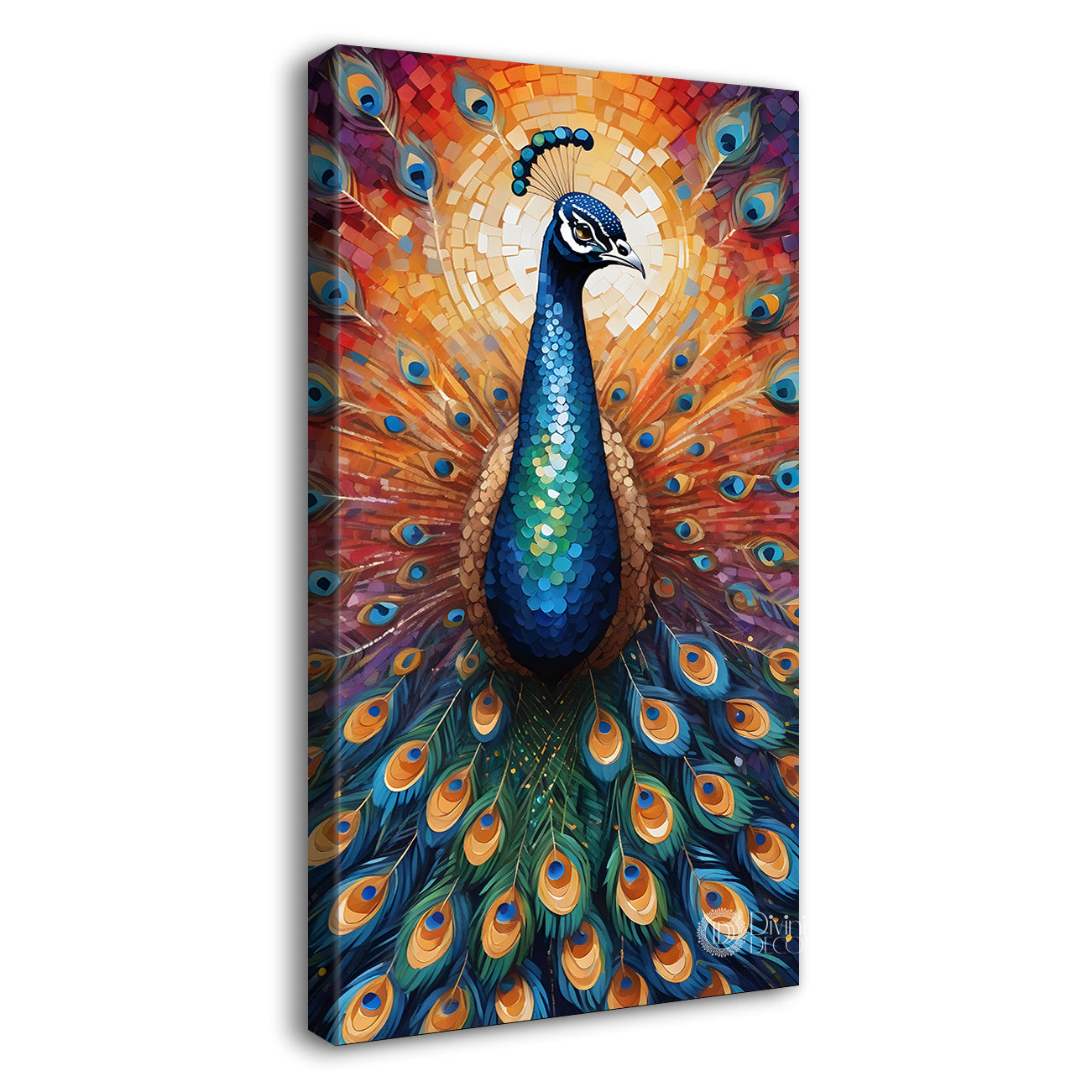 Peacock with bright background modern art painting - Design - Peacock-V-57
