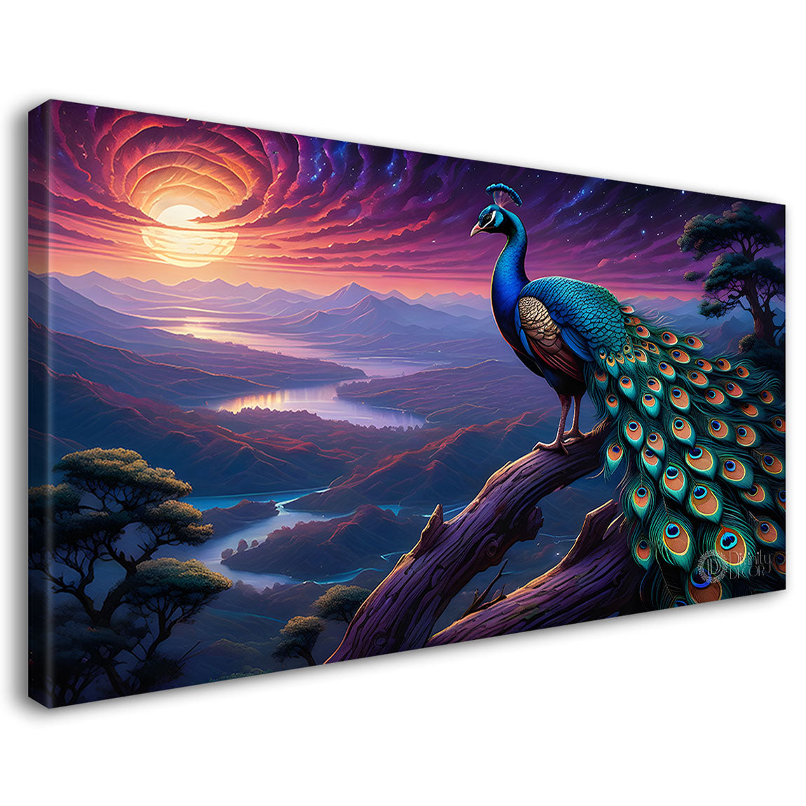 Peacock beautiful scenery modern art Canvas Painting - Design - Peacock-58