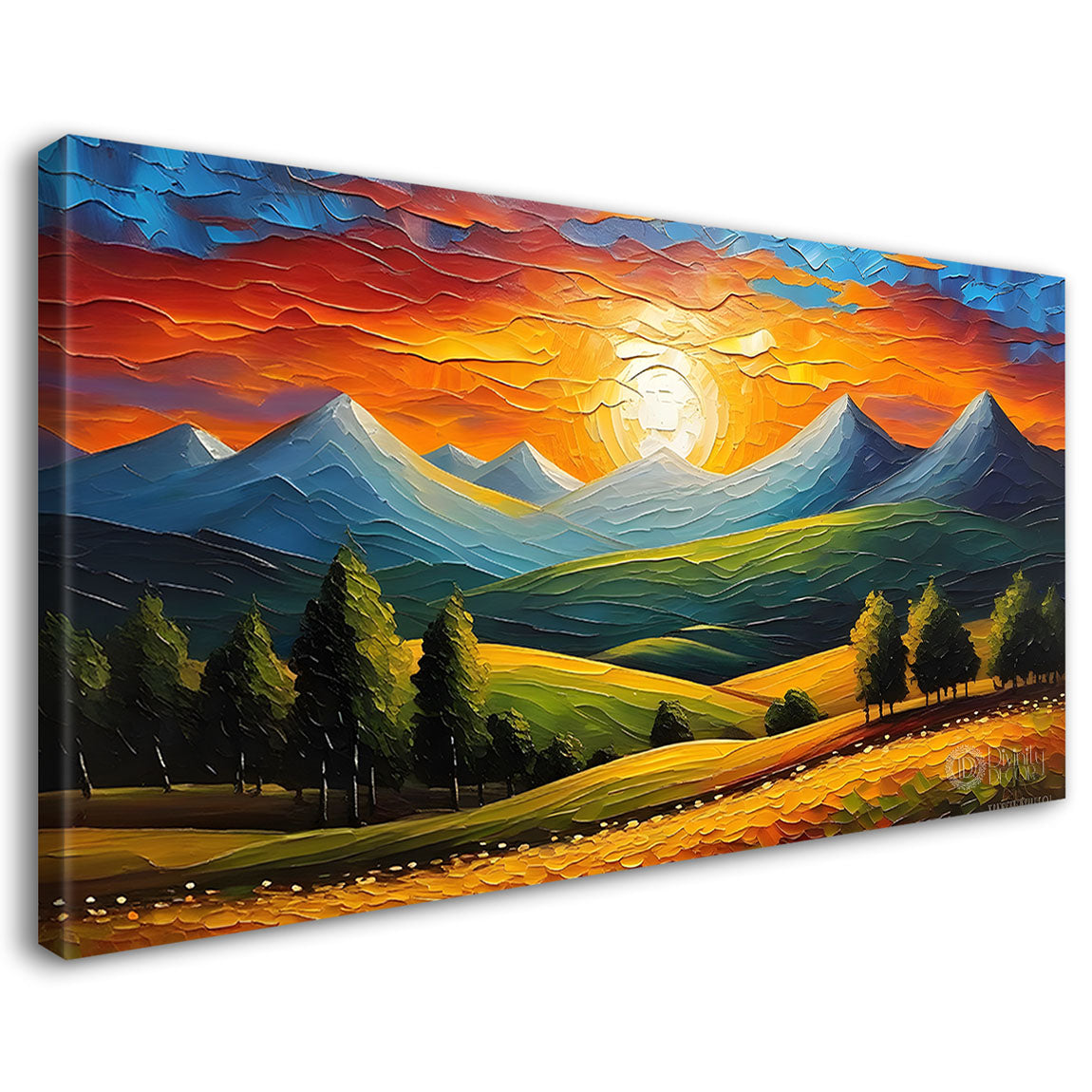 Mountains with sunrise painting Canvas Painting - Nature Art -582