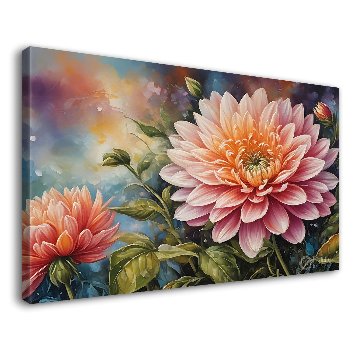 Lotus flower on water textured painting canvas painting- Flower-585