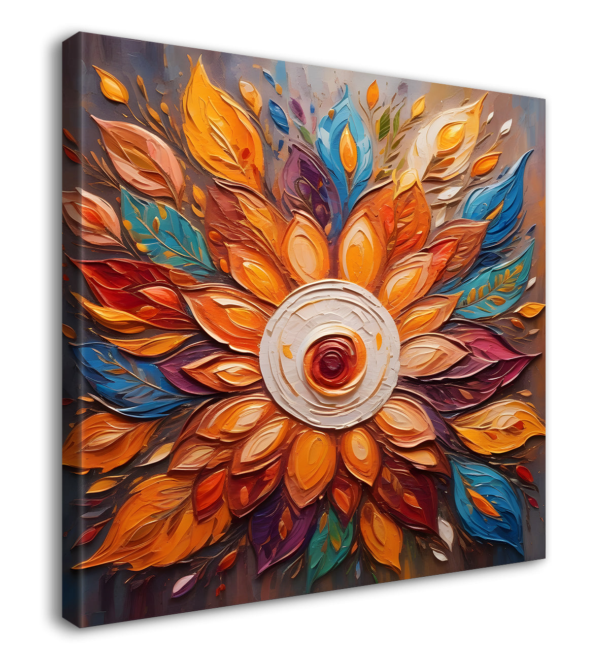 Brown flowers in textured oil painting Flower-S-585