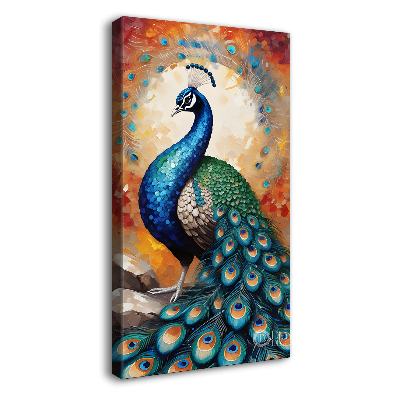 Peacock with bright background modern art painting  - Design - Peacock-V-58