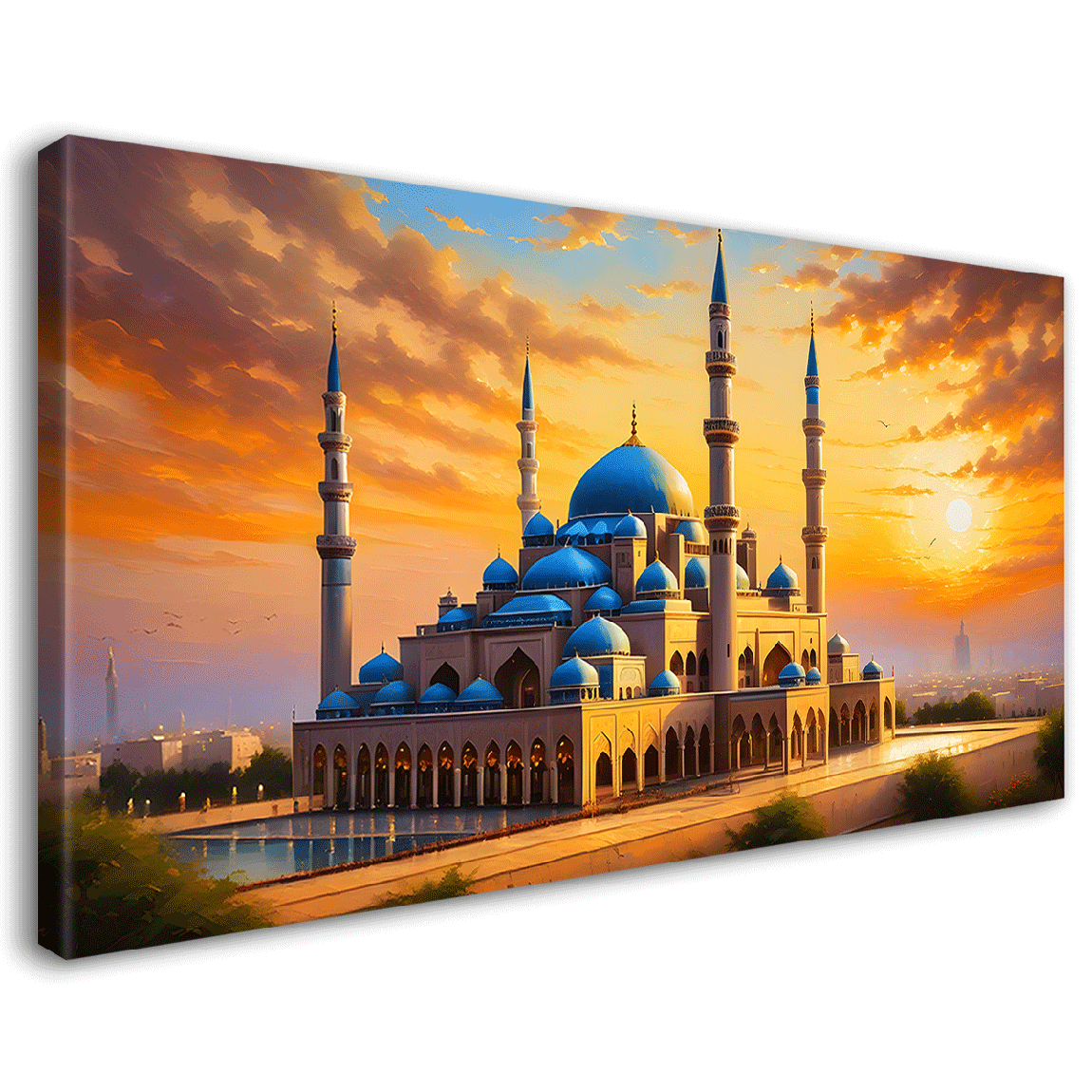 Islamic mosque with sunrise oil painting Canvas Painting - Islamic paintings - 59