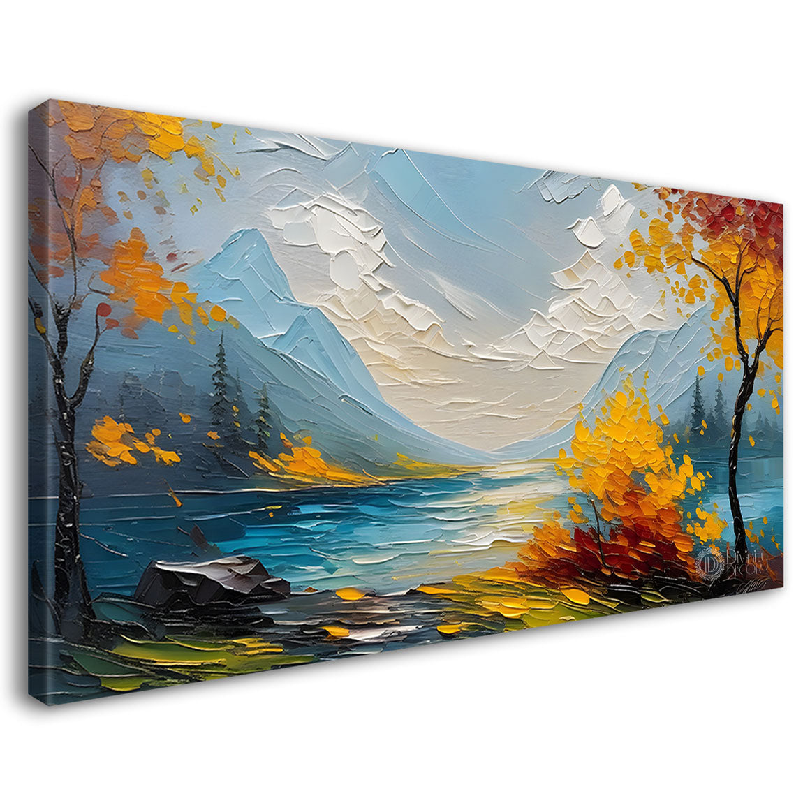 Orange trees textured painting Canvas Painting - Nature Art -598