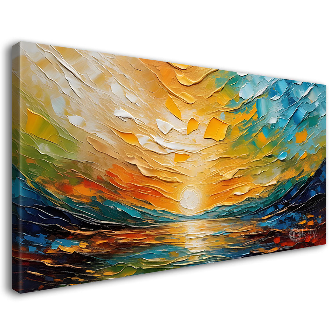 Sunset with colorful background painting Canvas Painting - Nature Art -607
