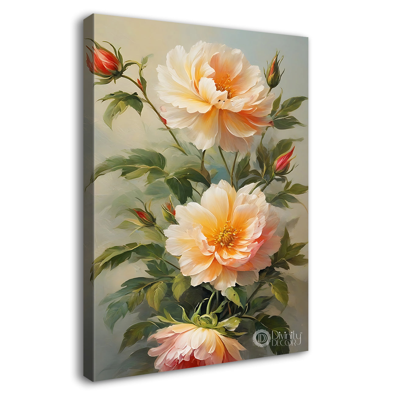 Light yellow flowers in grey textured background - Flower-V-611