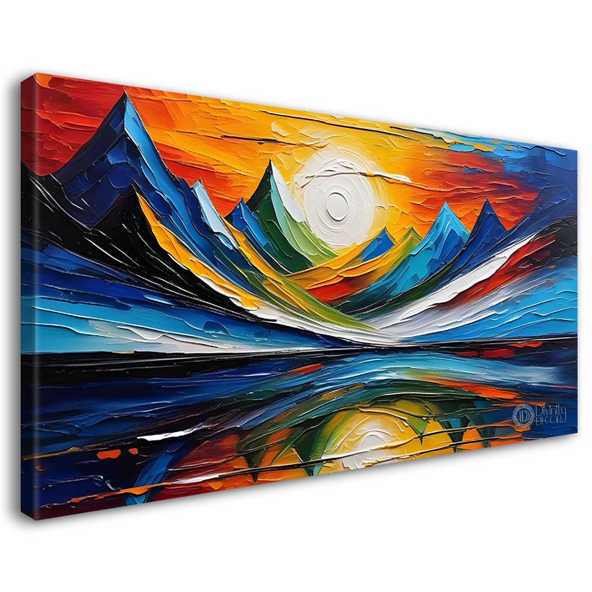 Mountains with sunset painting Canvas Painting - Nature Art -613