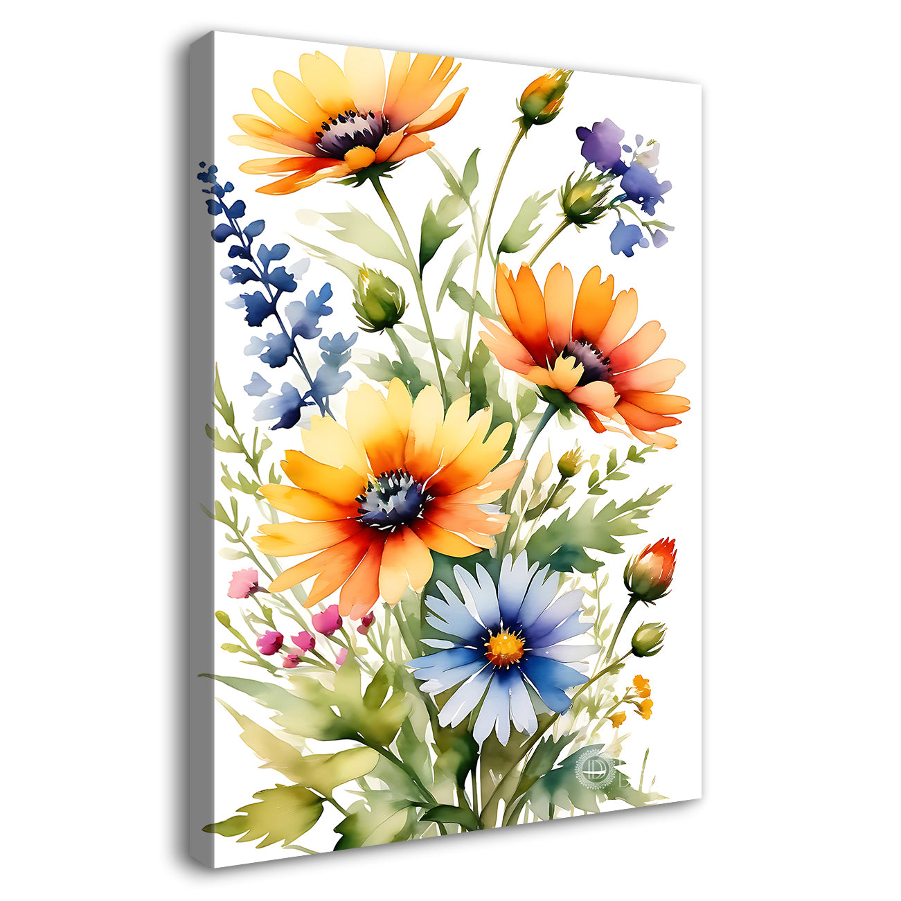 Yellow flowers in white texture background - Flower-V-614