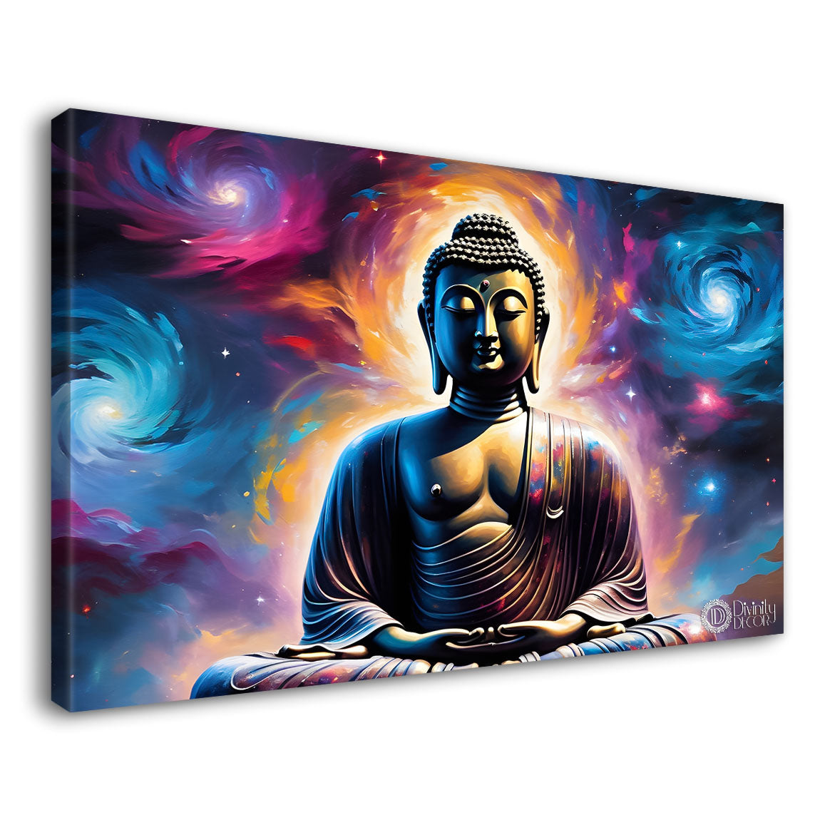 Buddha with galaxy textured painting Canvas Wall Painting - Buddha-61