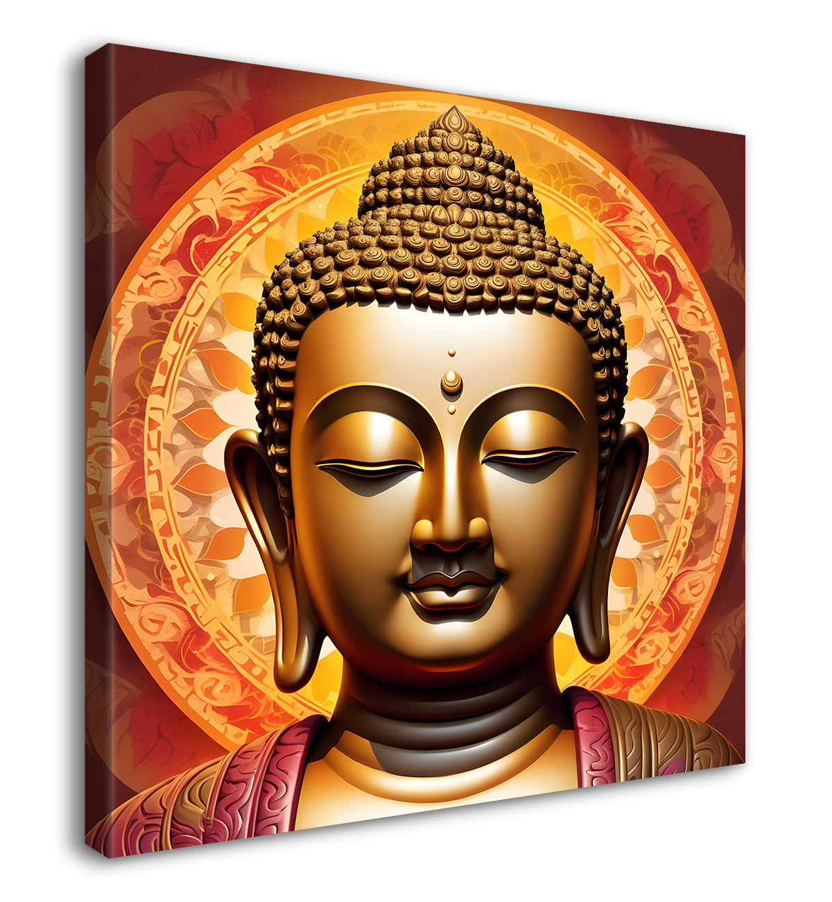 Golden buddha with mandala painting 24x24 inch Buddha-S-62