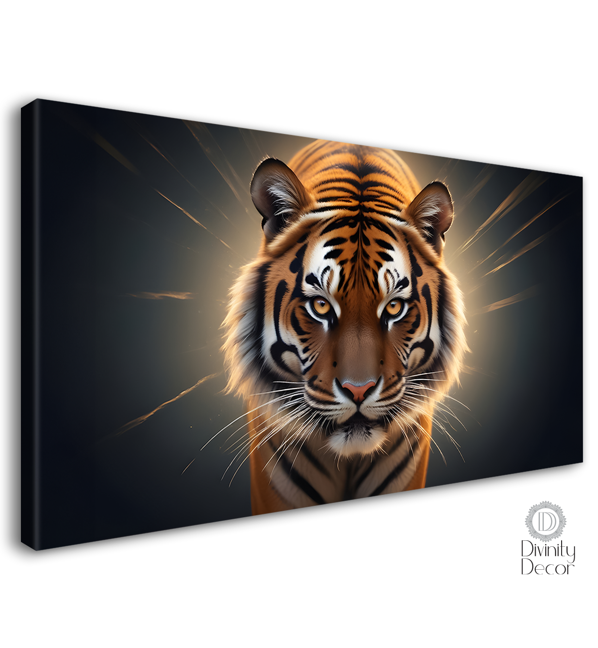 Tiger in black background textured art.- Design - Animal -62